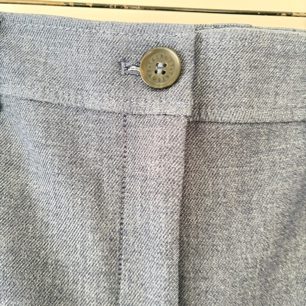 Talbots Wide-leg Trousers Heathered Blue Lined Size 14 - Picture 3 of 10